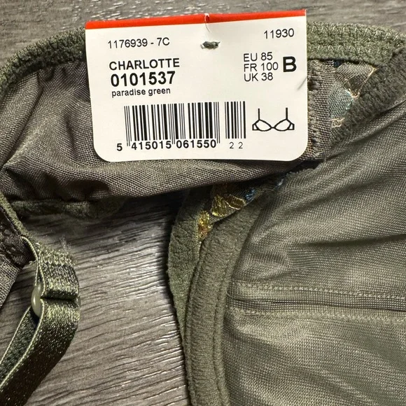 Marie Jo women’s Elegant Green Floral  Embroidered Bra size UK 38B NWT - Picture 5 of 8